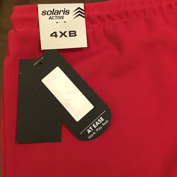 Solaris 4XB NWT Active Comfy Red Men’s Shorts 7.5” Inseam Elastic Waist Stretchy - Picture 5 of 8